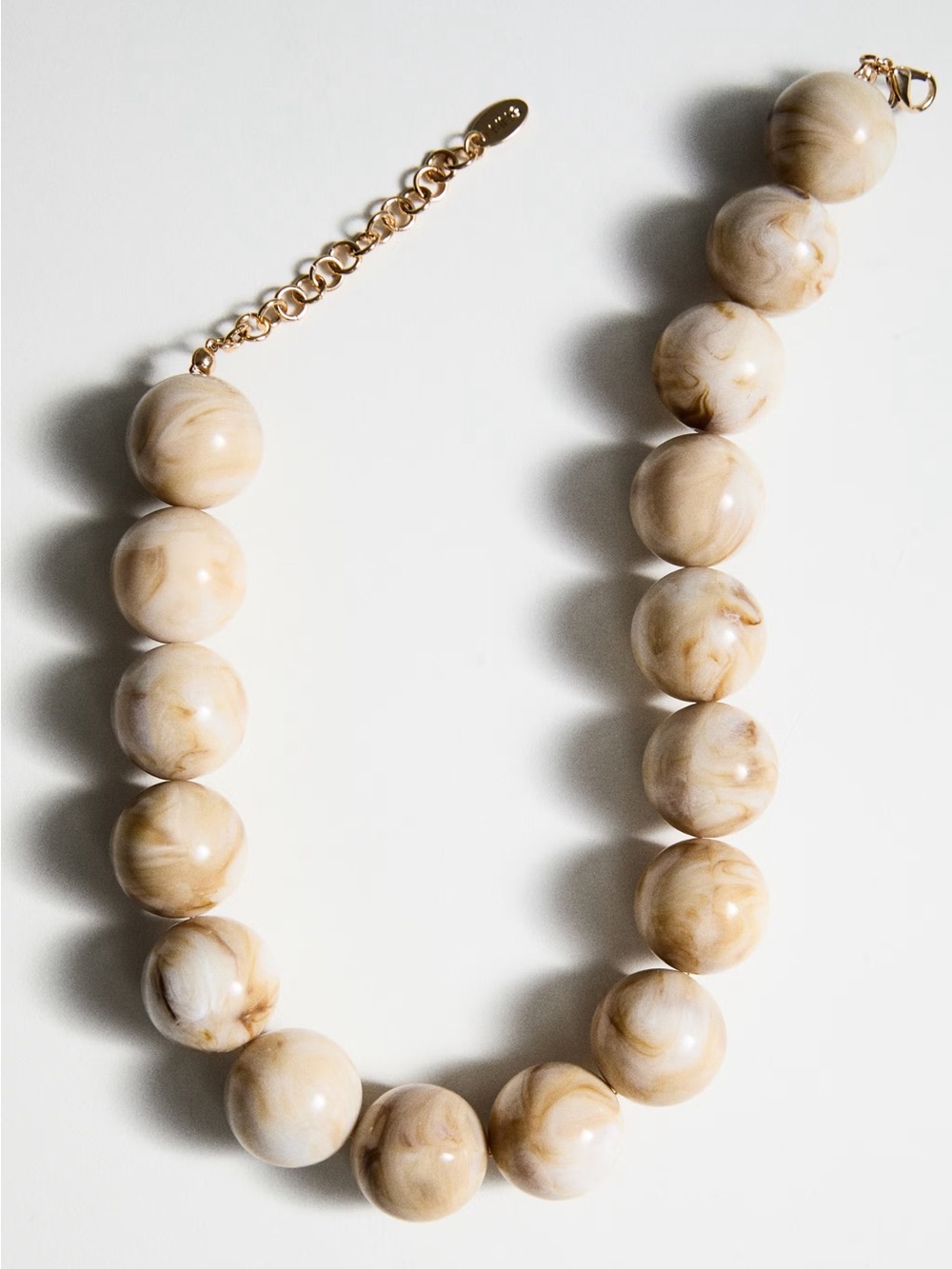 Mango MAXI BALL Necklace — Beige